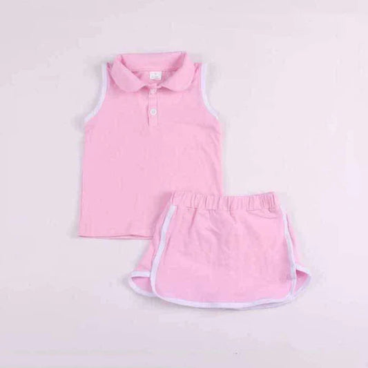 L-3.5 GSD1975 Baby Girls Pink Pullover Top Sports Shorts Clothes Sets Preorder