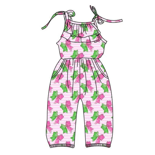 3.15 SR2890 Baby Girls Watermelon Bows Straps Jumpsuits preorder