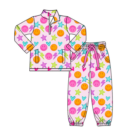 11.14 MOQ:5pcs GLP3150 pre-order toddler girl clothes smile print girl winter set