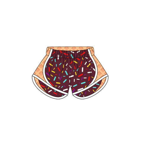 4.17  SS0573 Baby Girls Brown Ice-cream Drip Yoga Shorts Bottoms Preorder