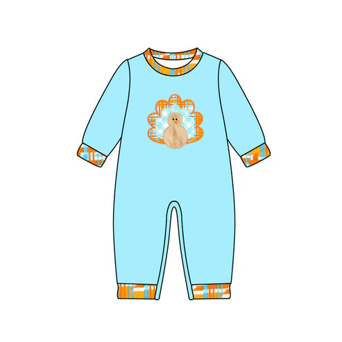 7.29 LR2450 Baby Boys Long Sleeves Turkey Pant Rompers Preorder