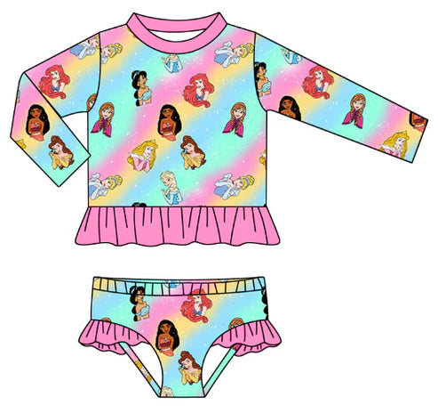 5.13 Girls cartoon color swimsuit two-piece