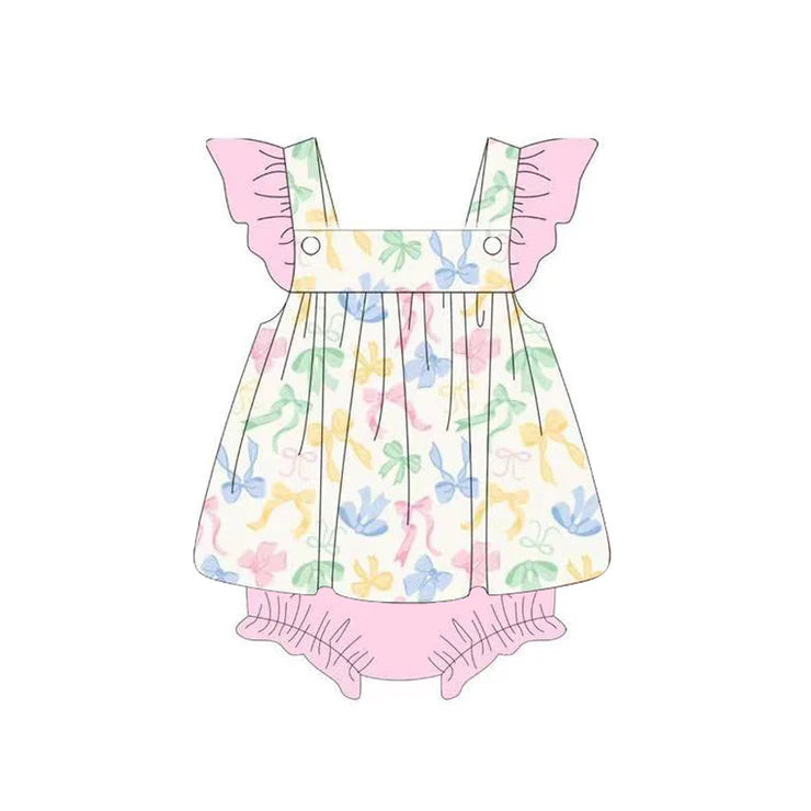 11.11 MOQ:5pcs SR3503 pre-order baby girl clothes bows girl summer bubble