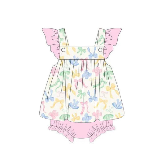 11.11 MOQ:5pcs SR3503 pre-order baby girl clothes bows girl summer bubble