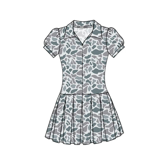 11.25 MOQ：5pcs GSD3216 pre-order toddler clothes camo girl yoga summer dress