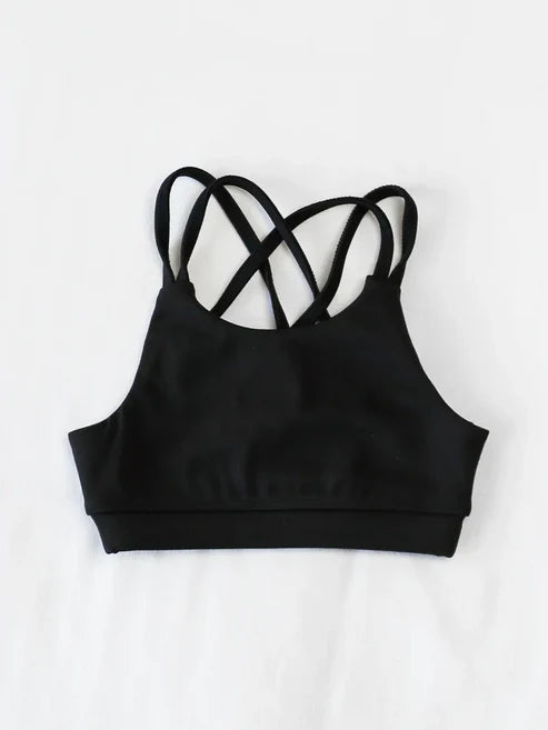 4.17  GT1011 Baby Girls Black Strap Yoga Vest Top Preorder
