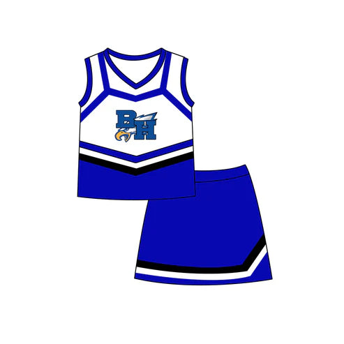 7.4 Custom Moq 3 Baby Girls BH Eagles Cheer Team Top Skort Shorts Clothes Sets