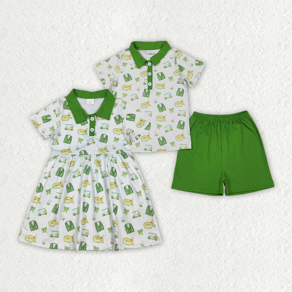 Sibling Baby Girls boy clothes short sleeve shorts Clothes Sets and Dresses