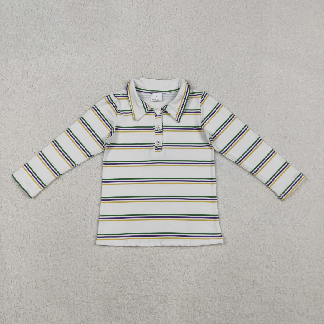 Sibling baby boys clothes mardi gras long sleeve tops