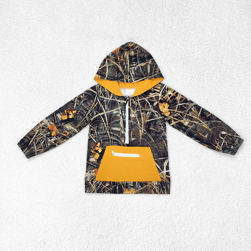 Sibling baby boys girls clothes camouflage hooded long sleeve tops