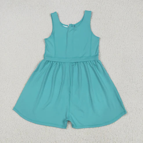 9.17 SR3023 Baby Girls Green Sleeveless Yoga Jumpsuit