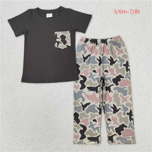 9.15 BSPO0415 Duck camouflage pocket grey short sleeve pant suit