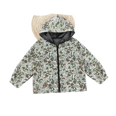 9.22 BT1368 Baby Boys Western Dogs Ducks Deer Camo Pockets Zipper Hoodies Top Preorder