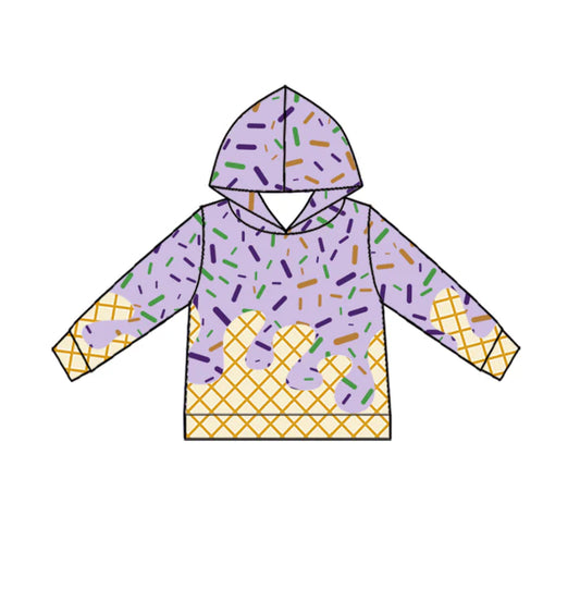 9.25 BT1373 Baby Boys Purple Drip Sprinkles Team Hoodies Top Preorder