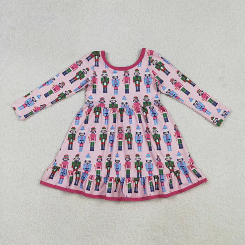 9.16 Jojo-03  GLD1280 Baby Girls Colorful Soldiers Plaid Knee Length Dress