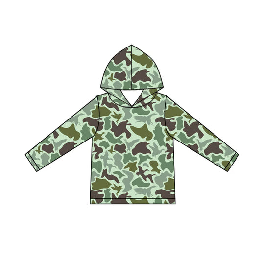9.25 BT1374 Baby Boys Green Ducks Camo Western Hoodies Top Preorder