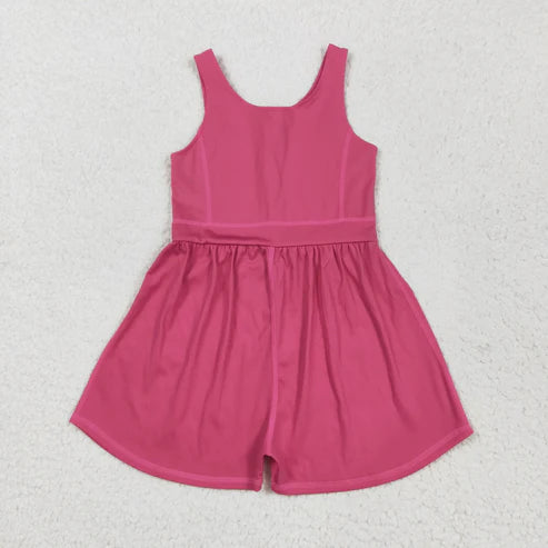 9.17 SR3022 Baby Girls Hot Pink Sleeveless Yoga Jumpsuit