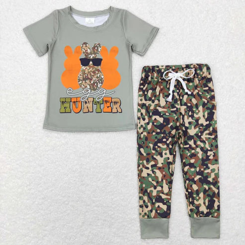 9.15 BSPO0220 Rabbit Camouflage Army green short sleeve pant suit