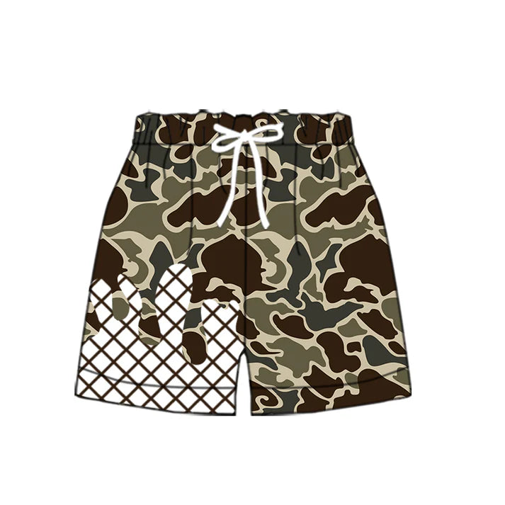 9.25 SS0650 Baby Boys Dark Brown Camo Drip Team Shorts Bottom Preorder