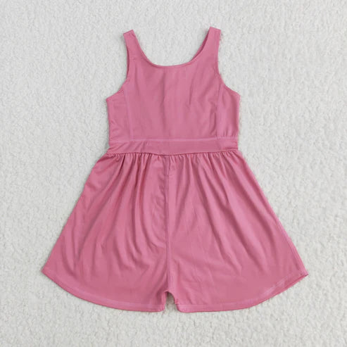9.17 SR3024 Baby Girls Pink Sleeveless Yoga Jumpsuit