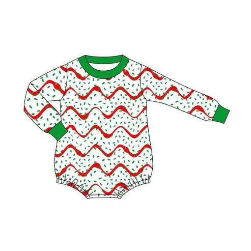 9.22 LR2683 Baby Boys Long Sleeve Stripe Sprinkles Christmas Rompers Preorder