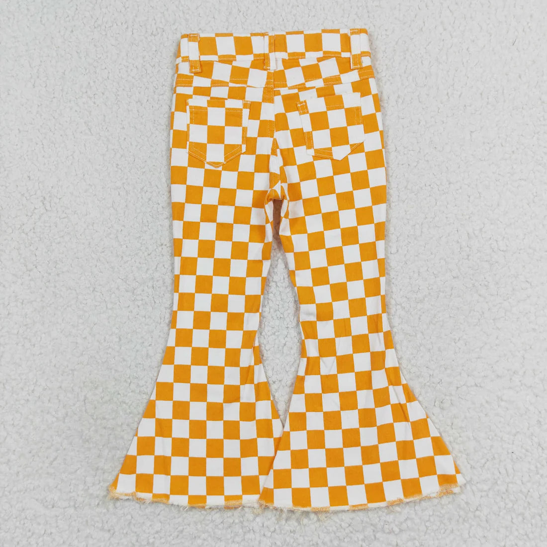 L-3.7 P0468 Orange plaid denim pants