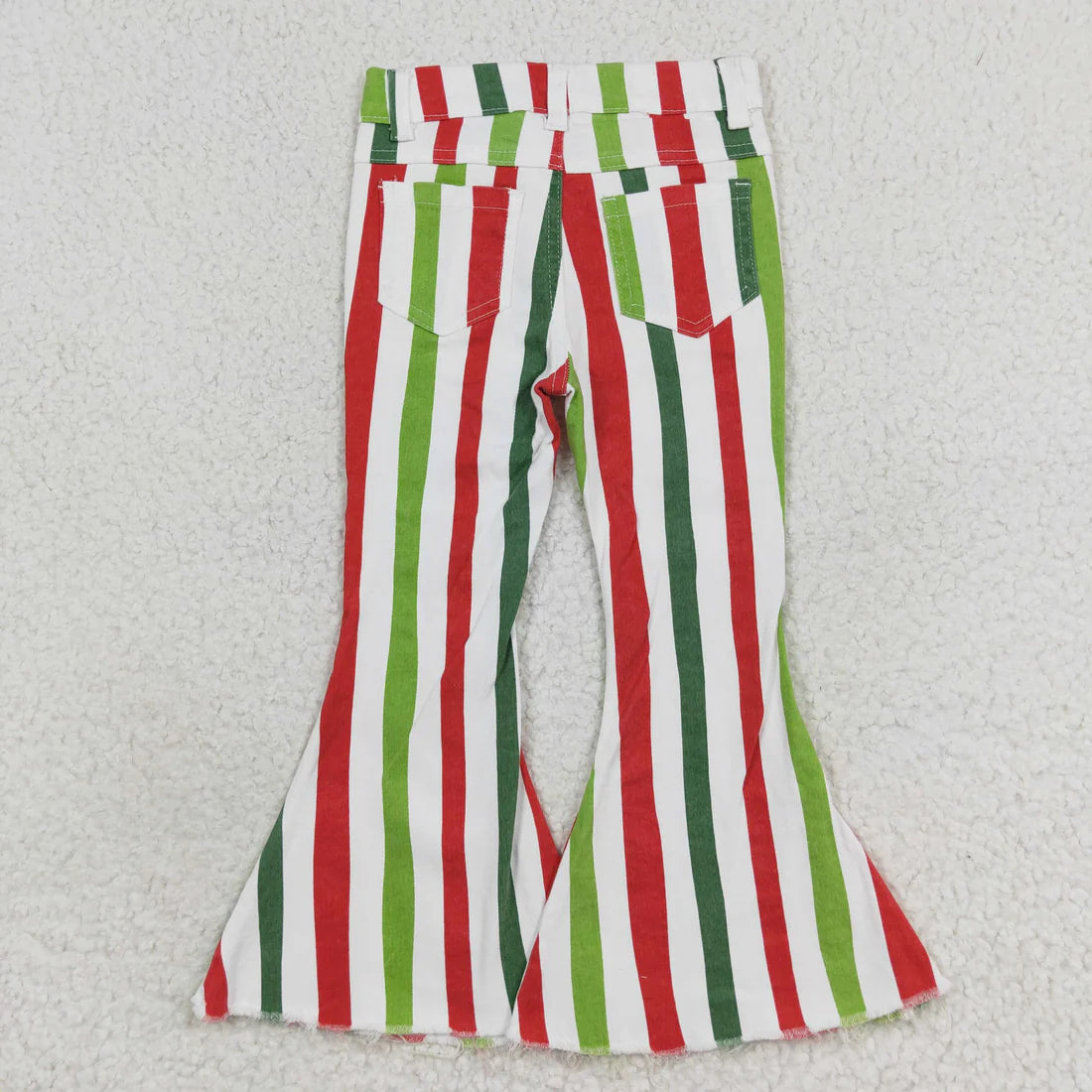 L-3.7  P0484 Red and green striped denim pants