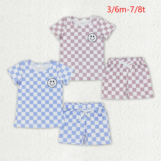 L-3.7 Sibling Baby Boys Short Sleeve Smile Top Shorts Clothes Sets