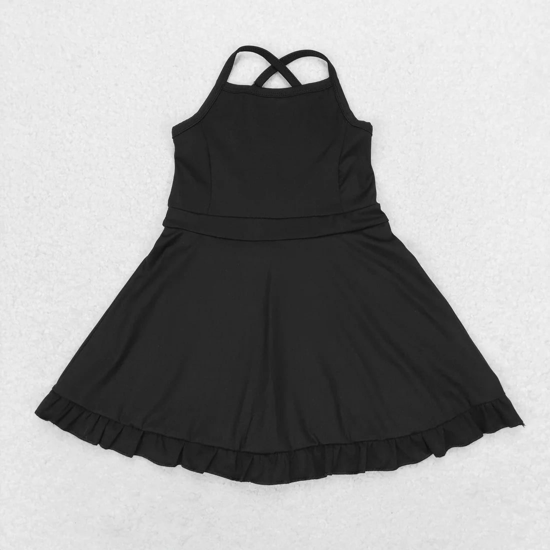 L-3.6 S0446 solid color black sportswear skirt swimsuit