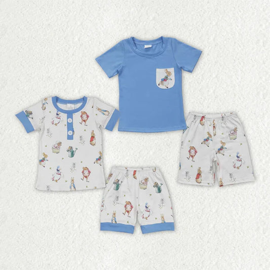 Sibling Baby Boys Easter Rabbit Tops Shorts Clothes Sets