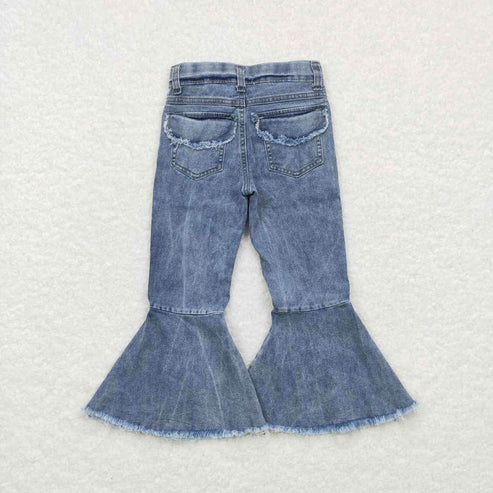 L-3.7  P0325 light color bell bottom denim trousers