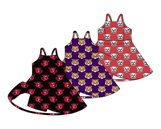 26.1.16 Custom (Moq 3 or 5) Sibling Baby Girl Sleeveless Team Shorts Knee Length Dress