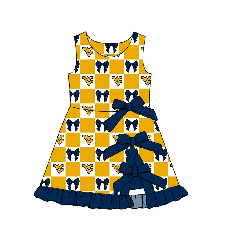 Custom Order Baby Girls Bows West Virginia Team Short Knee Length Dress