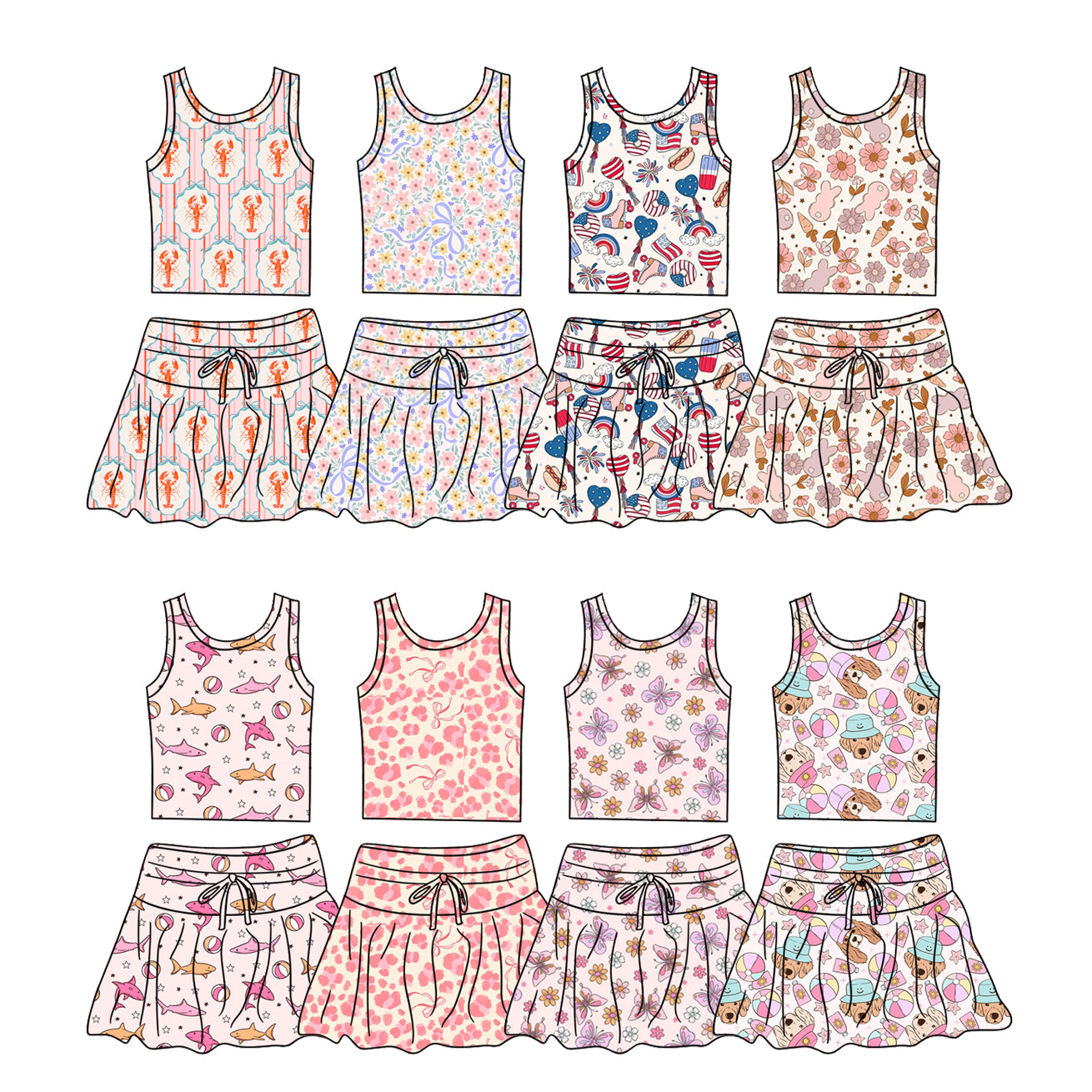 26.1.21 Custom (moq 3/5)each design milk silk Sibling baby girl clothes short sleeve skirts sets 8