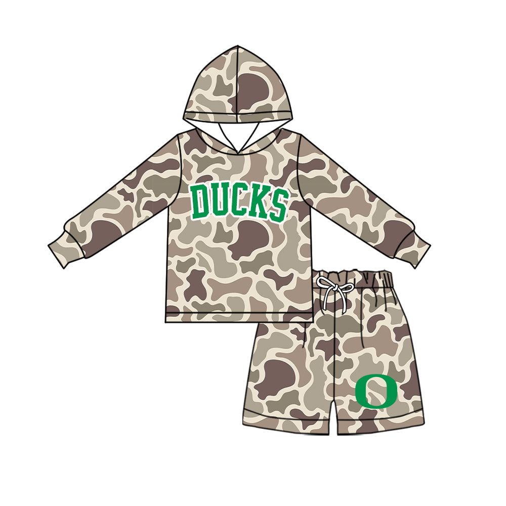 Custom Order Baby Boys Camo DUCKS Hoodie Short Team Clothes Sets