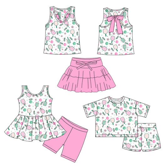 26.1.7 Custom MOQ:3 or 5 pcs each design milk silk Sibling baby girl clothes short sleeve shorts sets 2 and skirts sets