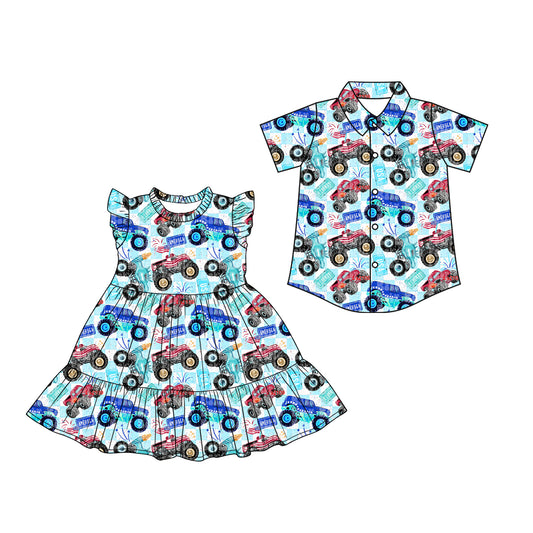 26.1.17 Custom (Moq 3 or 5) Sibling Baby Girl boy Short Sleeve Shorts Sets Kids Dress top