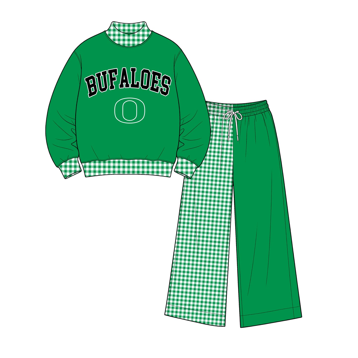Custom Order Baby Boys DUCKS Long Sleeve Mock Neck Top Pockets Elastic Waist Pants Team Clothes Sets