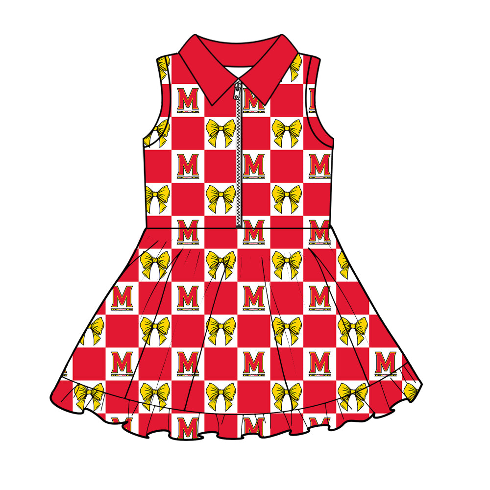 Custom Milk Silk Order MOQ:3 or 5 pcs Each Design Team State Girl Summer Bow Red Sleeveless Skirts Sets 3 and dress and shorts-26.1.21