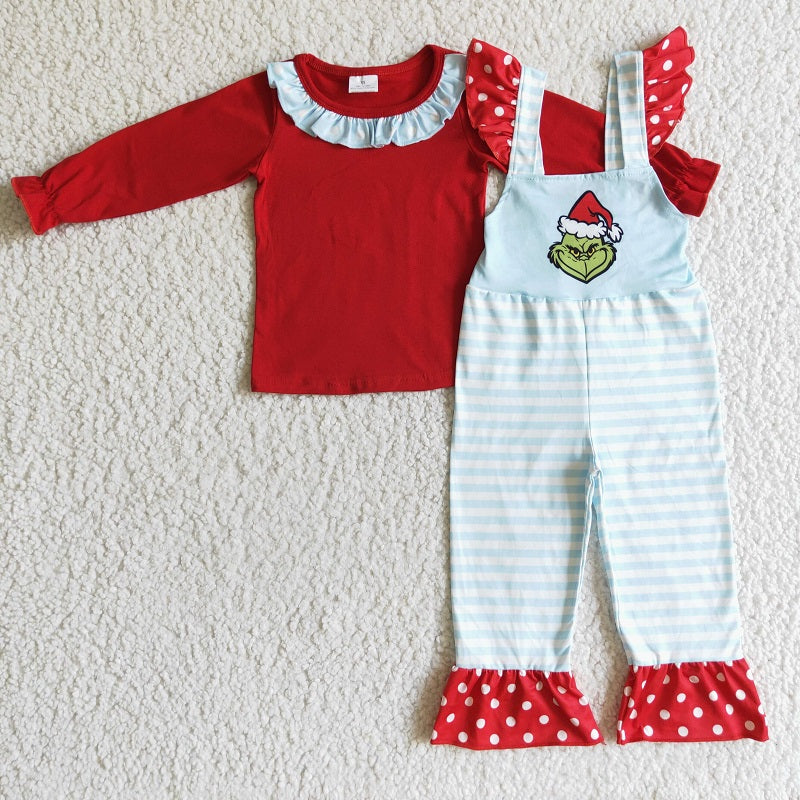 Sibling Baby Boys Christmas Green Overall Clothes Sets