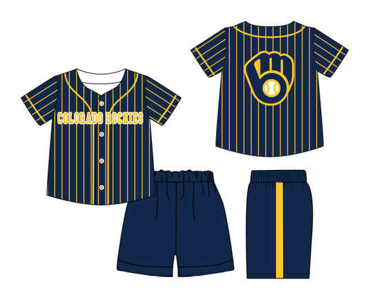 Custom Milk Silk Order MOQ:3 or 5 pcs Each Design Team State Kids Summer Short Sleeve Shorts Sets-26.1.20