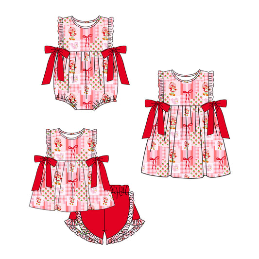 26.1.20 Custom (Moq 3 or 5) Sibling Baby Girls Bow Short Sleeve Shorts Sets Girls Dress Romper