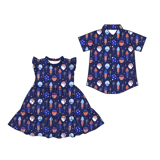 26.1.19 Custom (Moq 3 or 5) Sibling Baby Girl boy Short Sleeve Shorts Sets Kids Dress top