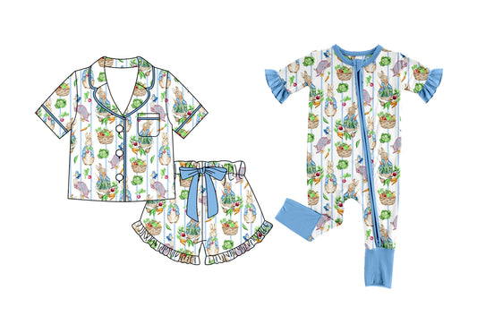 26.1.1 Custom MOQ:3 or 5 pcs each design milk silk Sibling baby girl clothes easter short sleeve shorts sets and romper
