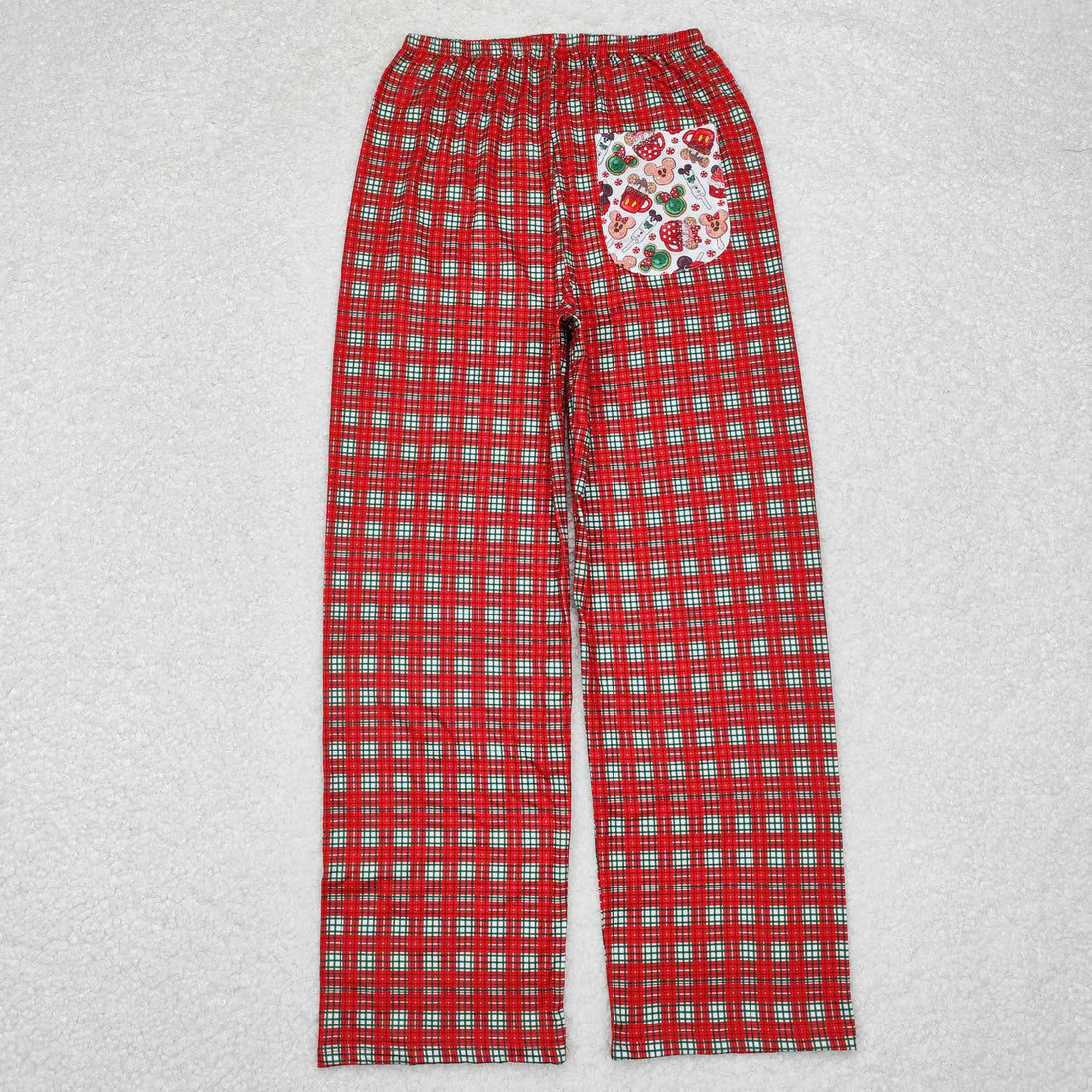 P0569 Adult Christmas cartoon mouse cup plaid pants