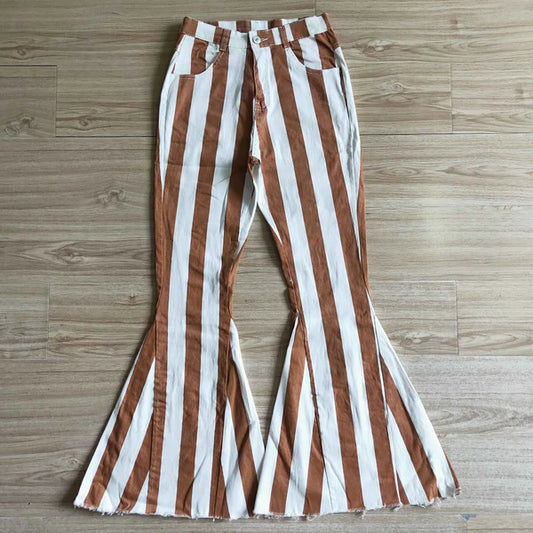 P0010 Adult Brown Striped Jeans