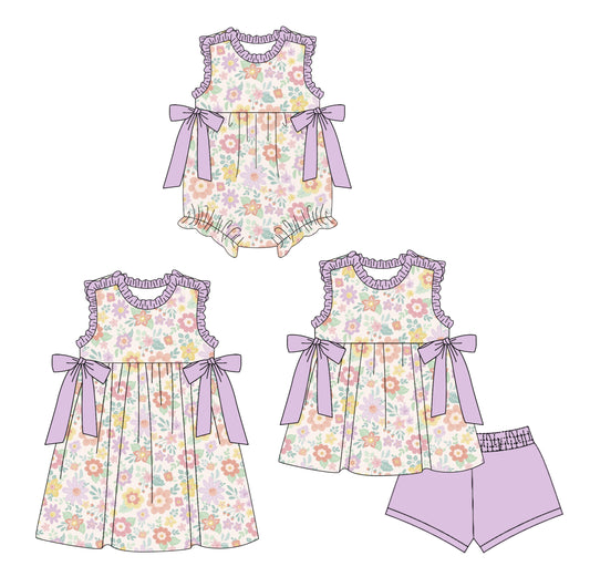 26.1.20 Custom (Moq 3 or 5) Sibling Baby Girl Short Sleeve Shorts Sets Girls Dress Romper