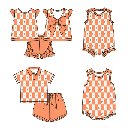 26.1.16 Sibling Baby Girl Boys Clothes Short Sleeve Shorts Sets and Romper