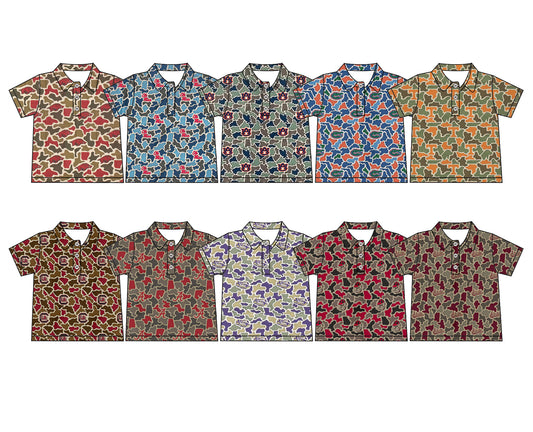 26.1.8 Custom MOQ:3 or 5 pcs each design milk silk Sibling baby boy clothes team camouflage short sleeve tops 10