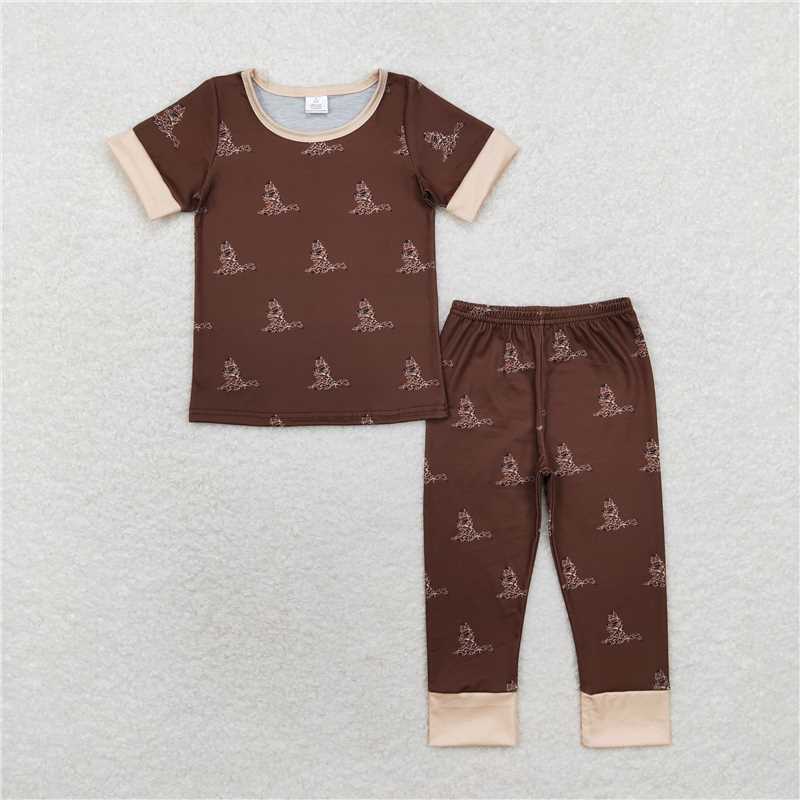 Baby Boys Brown Camo Duck Sibling Rompers Pajamas Clothes Sets